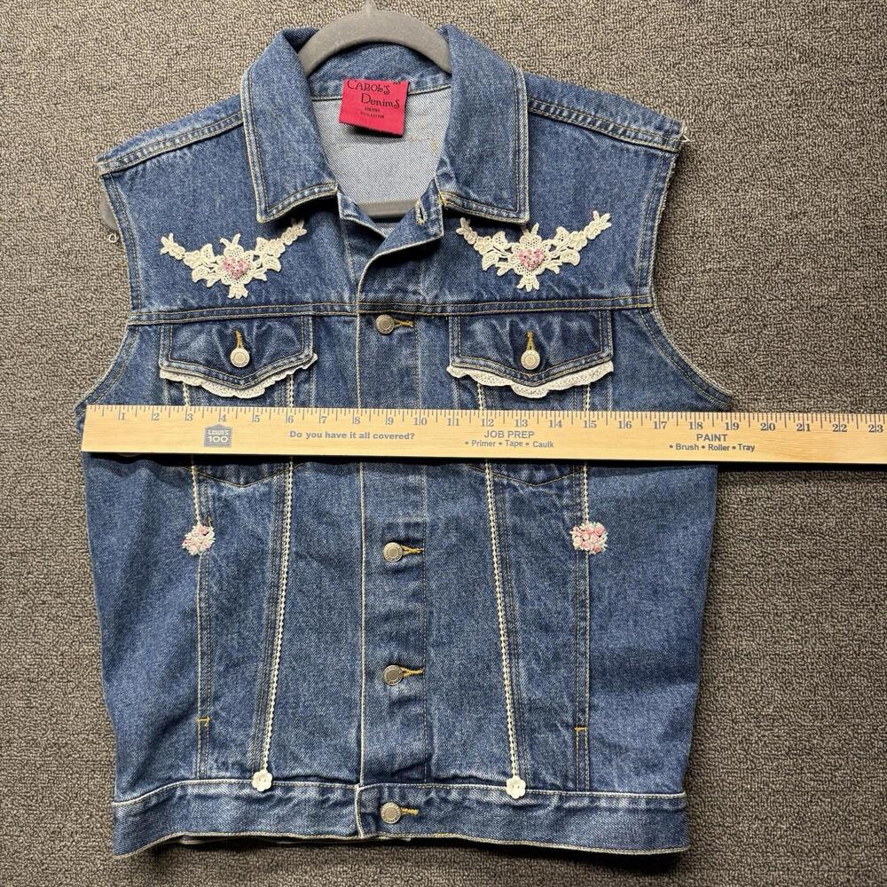 VTG 80s Carol’s Denims Personalized Womens 100%Cotton Vest M - Picture 5 of 5